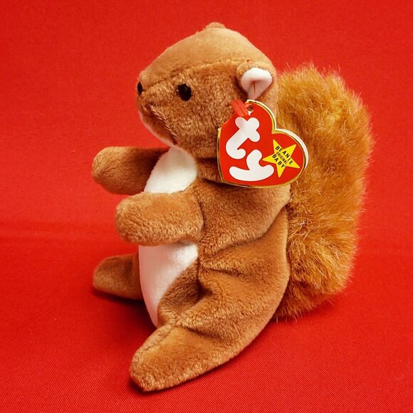 Ty Beanie Babies Nuts The Squirrel 1996 Animal Plush Stuff Toy - Picture 4 of 13